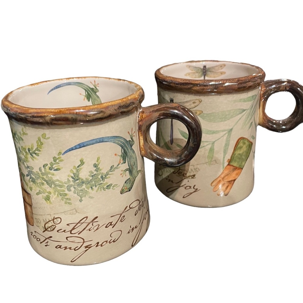 Set of Vintage Cracker Barrel Coffee Mugs w/ Round Handles. Geiko & Drag…